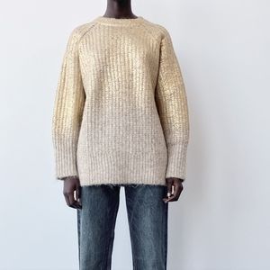 Zara Metallic Gold Ombre Sweater